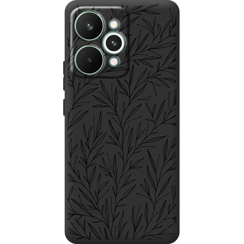 Чорний чохол BoxFace Realme 15 Pro Leaves