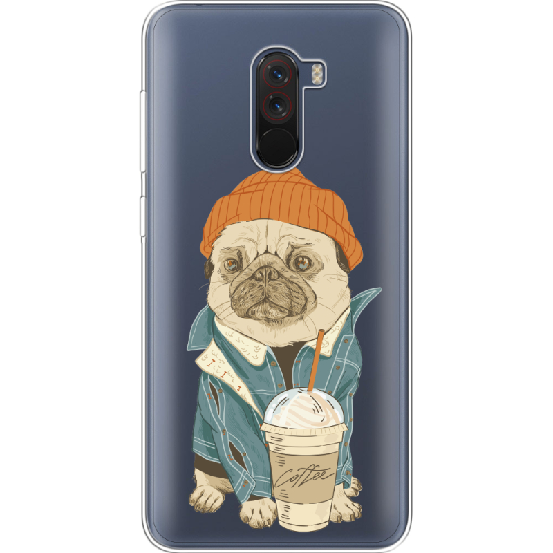 Прозрачный чехол Uprint Xiaomi Pocophone F1 Dog Coffeeman