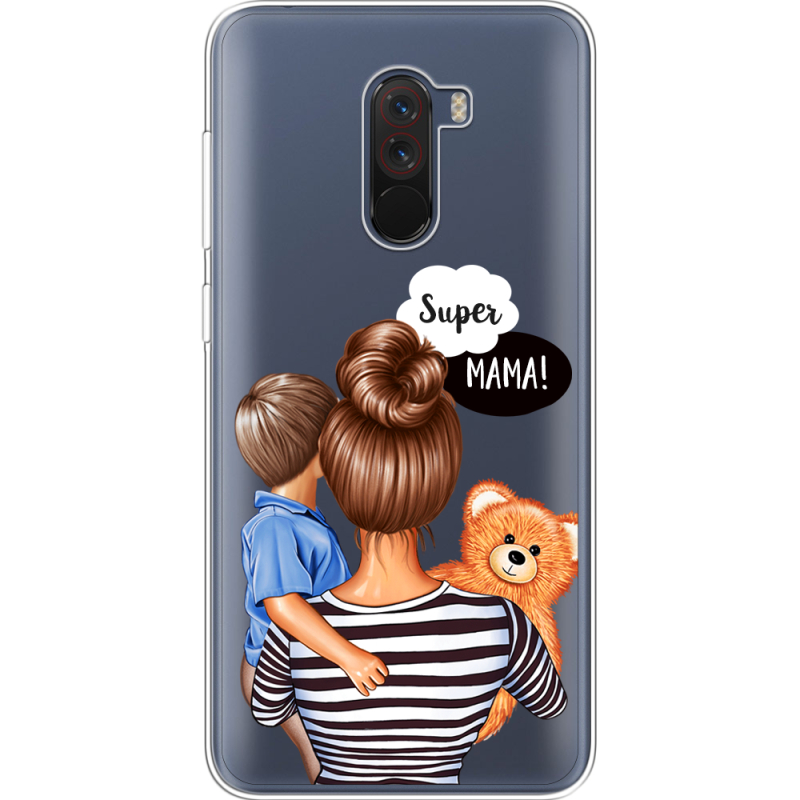 Прозрачный чехол Uprint Xiaomi Pocophone F1 Super Mama and Son