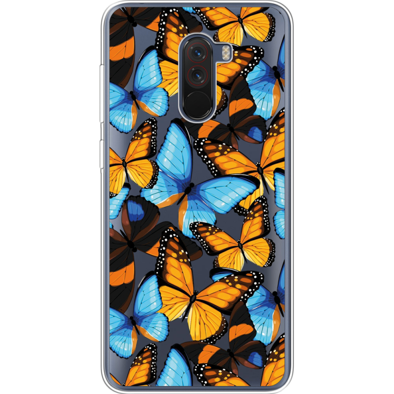 Прозрачный чехол Uprint Xiaomi Pocophone F1 Butterfly Morpho