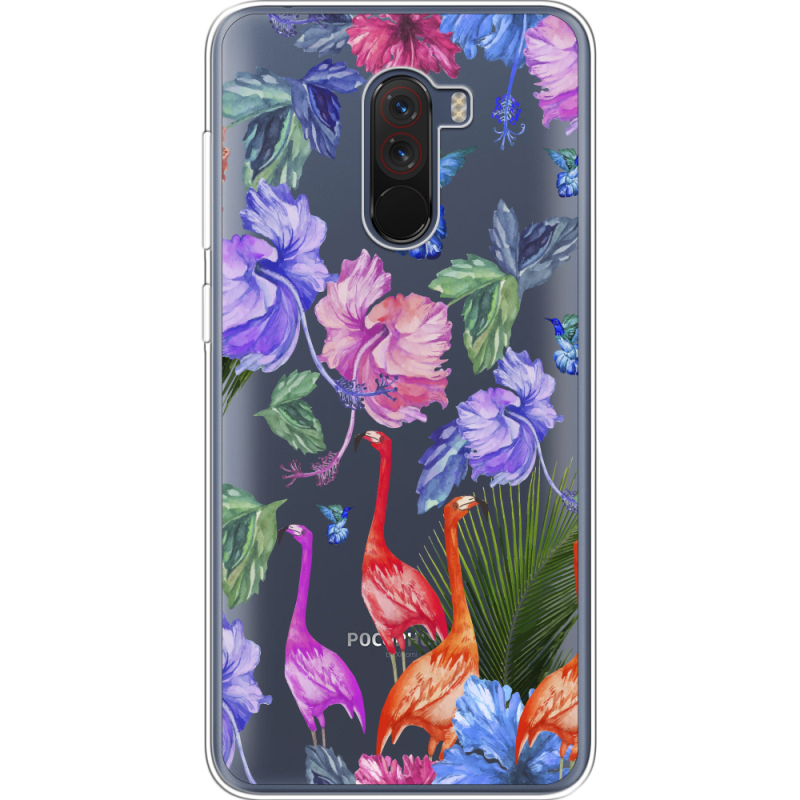 Прозрачный чехол Uprint Xiaomi Pocophone F1 Flamingo