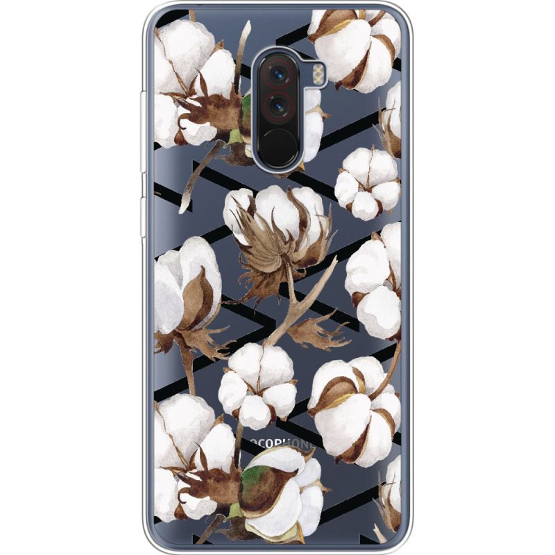 Прозрачный чехол Uprint Xiaomi Pocophone F1 Cotton flowers