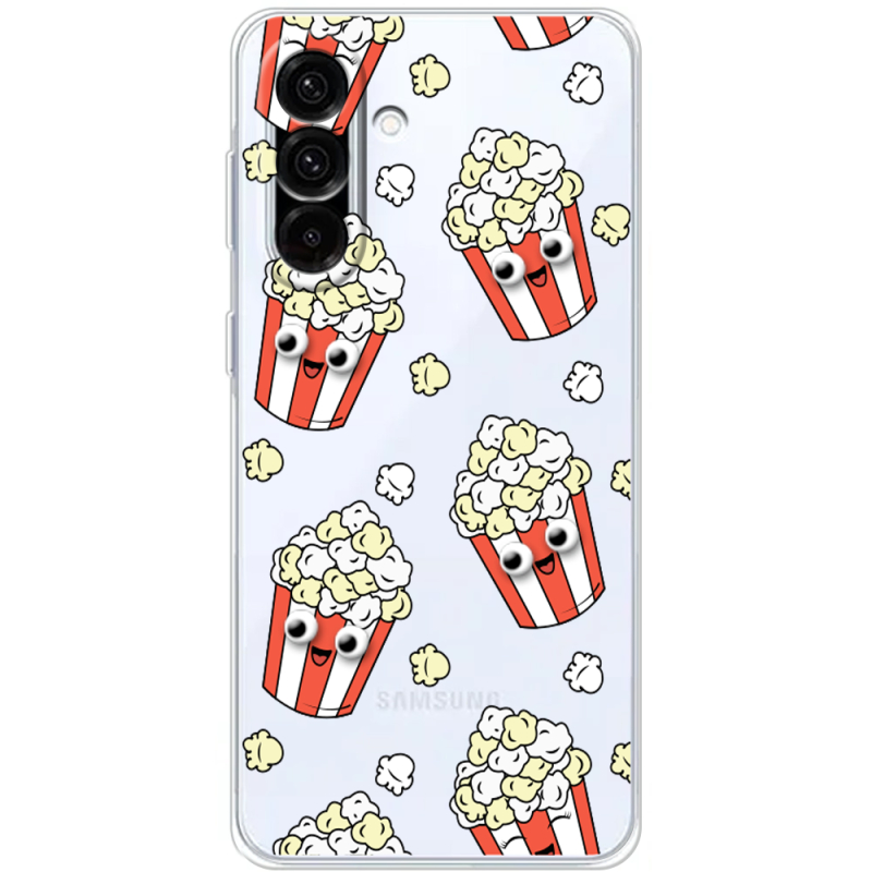 Прозорий чохол BoxFace Samsung Galaxy A37 5G (A376) с 3D-глазками Popcorn