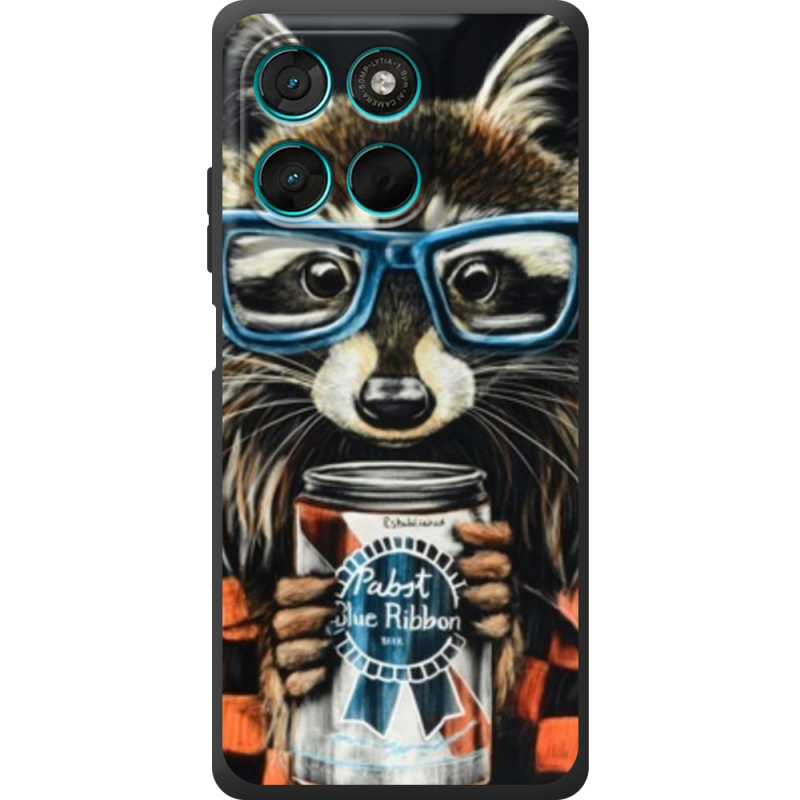 Чохол BoxFace Moto G57 Power Енот с банкой