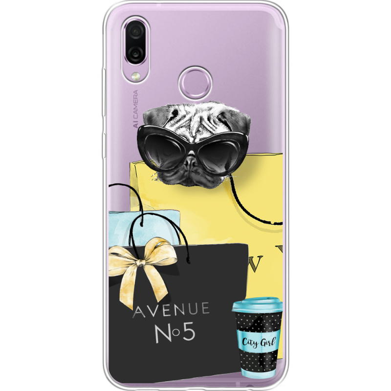 Прозрачный чехол Uprint Honor Play Fashion Pug