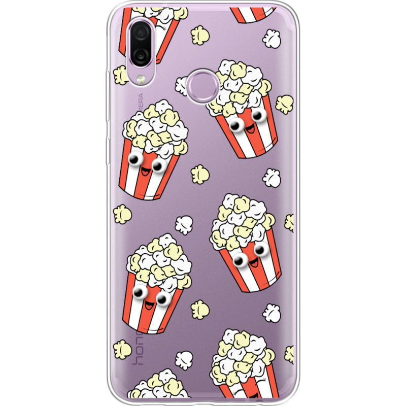 Прозрачный чехол Uprint Honor Play с 3D-глазками Popcorn