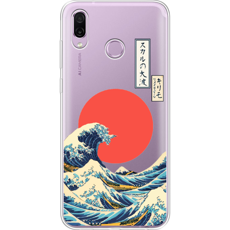 Прозрачный чехол Uprint Honor Play Большая волна в Канагаве
