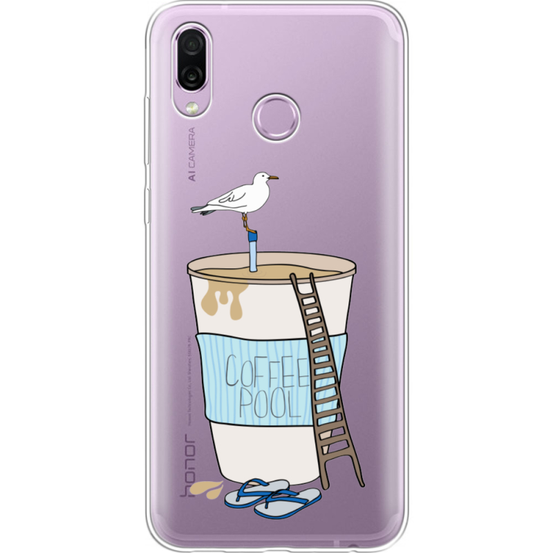 Прозрачный чехол Uprint Honor Play Segull in Cofee Pool