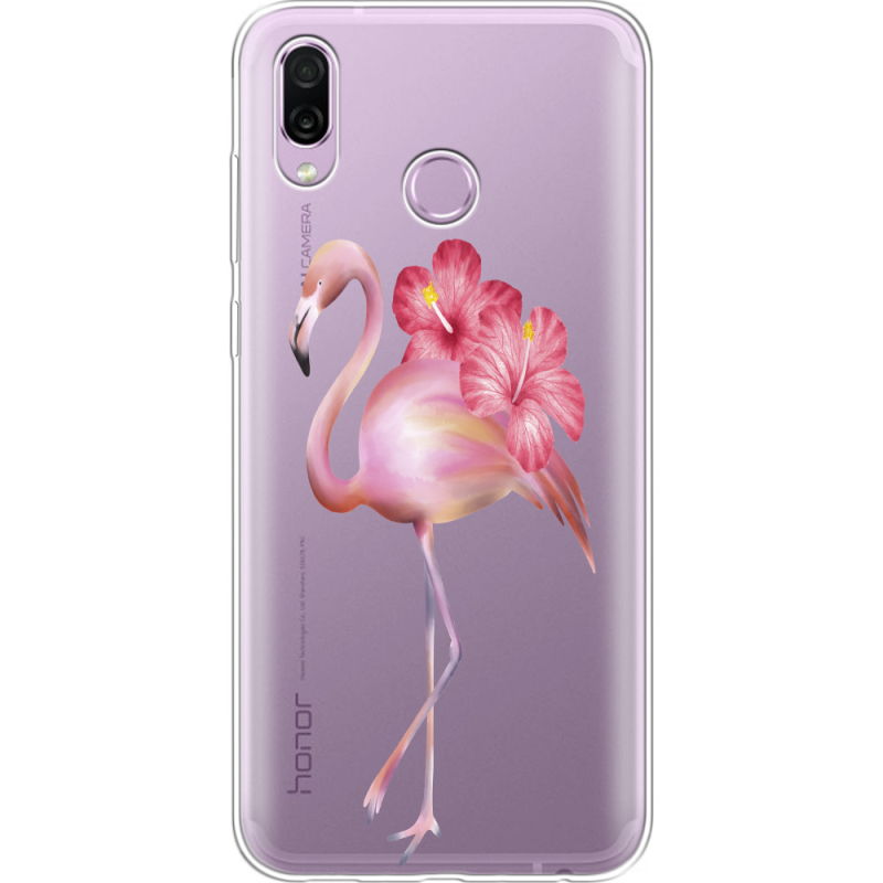 Прозрачный чехол Uprint Honor Play Floral Flamingo