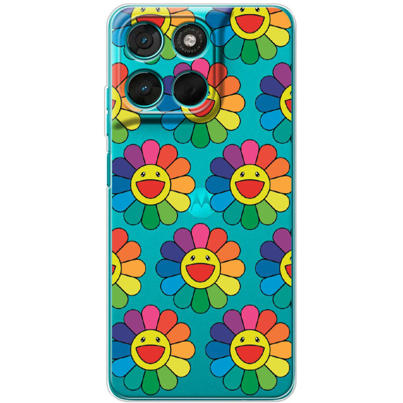 Прозорий чохол BoxFace Moto G57 Power Hippie Flowers