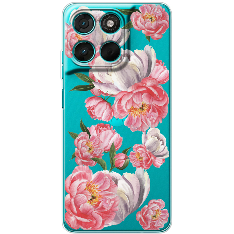 Прозорий чохол BoxFace Moto G57 Power Peony Watercolor Style
