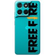 Прозорий чохол BoxFace Moto G57 Power Free Fire Black Logo