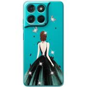 Чохол зі стразами Moto G57 Power Girl in the green dress