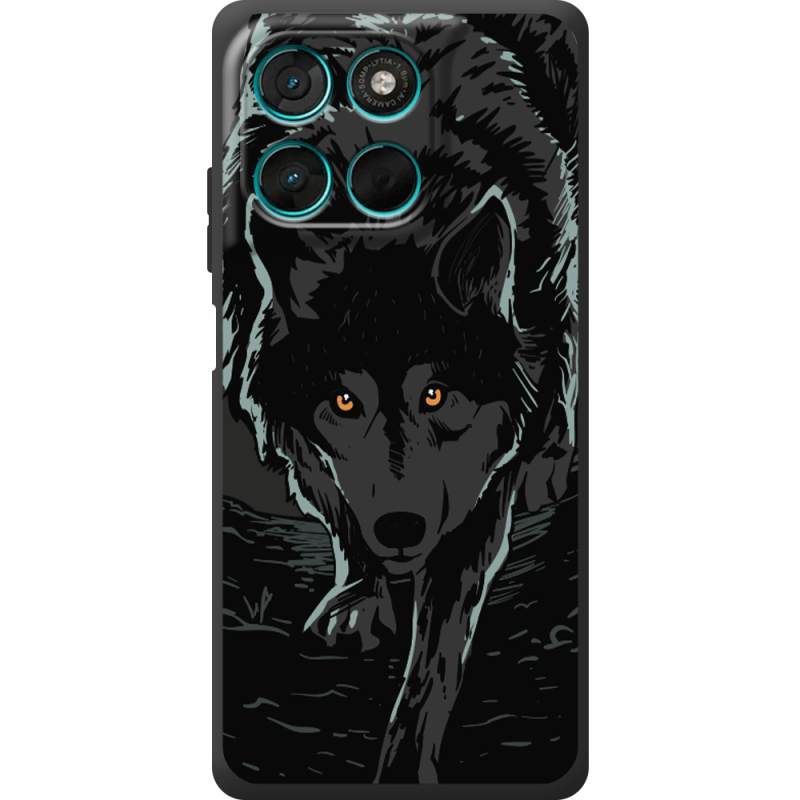 Чорний чохол BoxFace Moto G57 Power Wolf