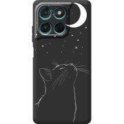 Чорний чохол BoxFace Moto G57 Power Місячний кіт