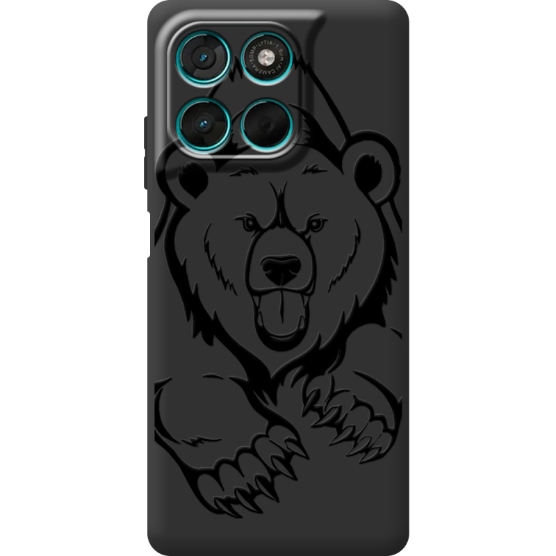 Чорний чохол BoxFace Moto G57 Power Grizzly Bear