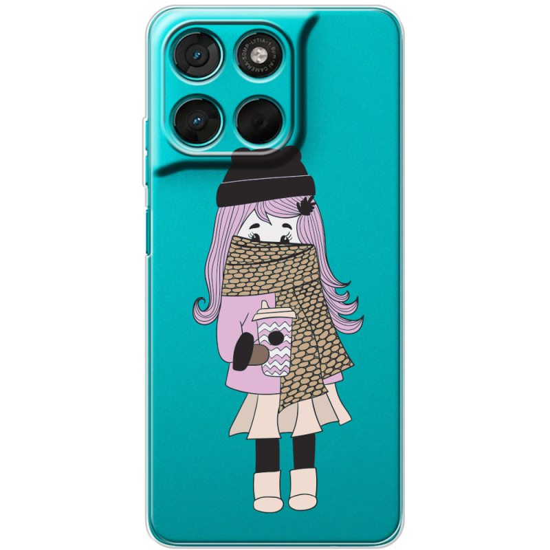 Прозорий чохол BoxFace Moto G86 Power Winter Morning Girl