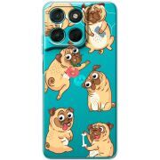 Прозорий чохол BoxFace Moto G86 Power с 3D-глазками Pug