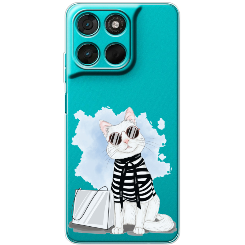 Прозорий чохол BoxFace Moto G86 Power Cat Style