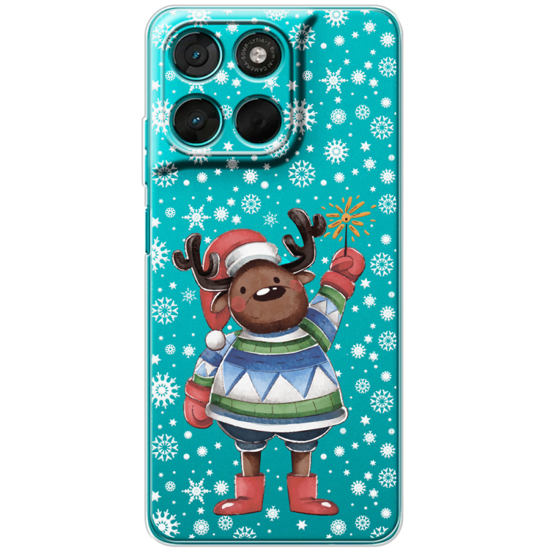 Прозорий чохол BoxFace Moto G86 Power Christmas Deer with Snow