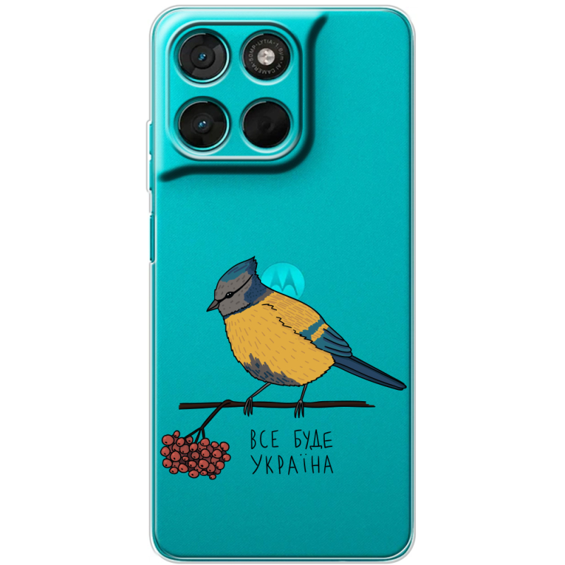 Прозорий чохол BoxFace Moto G86 Power Синиця і калина