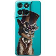 Прозорий чохол BoxFace Moto G86 Power Steampunk Cat