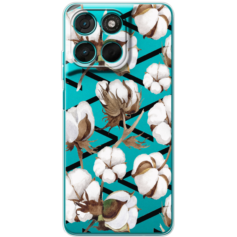 Прозорий чохол BoxFace Moto G86 Power Cotton flowers