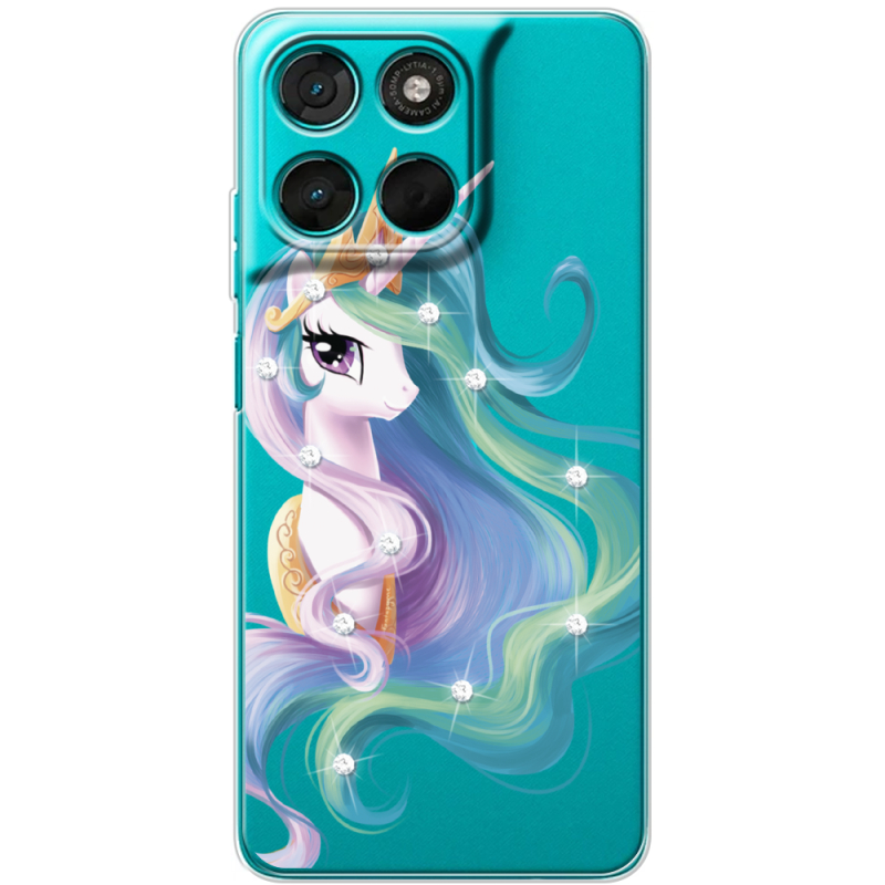 Чохол зі стразами Moto G86 Power Unicorn Queen