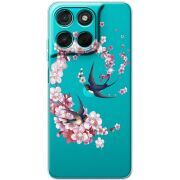 Чохол зі стразами Moto G86 Power Swallows and Bloom