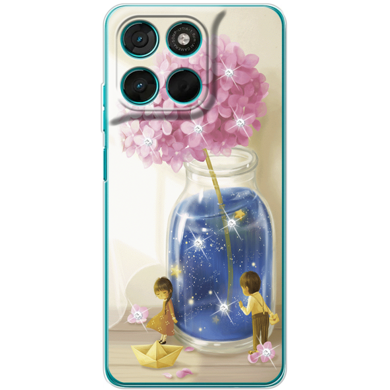 Чохол зі стразами Moto G86 Power Little Boy and Girl