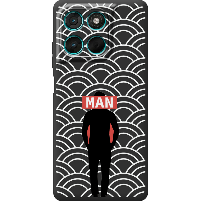 Чорний чохол BoxFace Moto G86 Power Man Pattern
