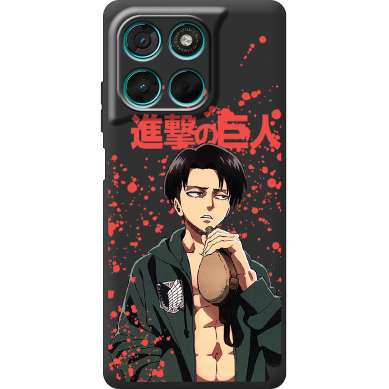 Чорний чохол BoxFace Moto G86 Power Атака Титанов Леви