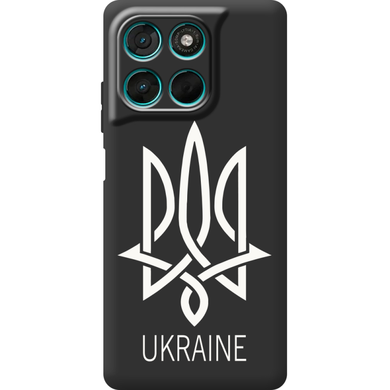 Чорний чохол BoxFace Moto G86 Power Тризуб монограмма ukraine