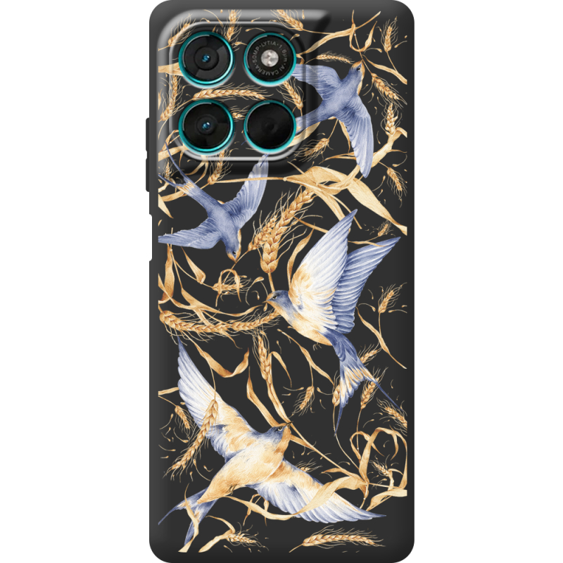 Чорний чохол BoxFace Moto G86 Power Ластівки