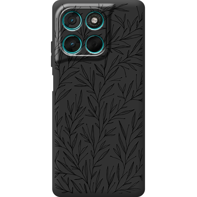 Чорний чохол BoxFace Moto G86 Power Leaves