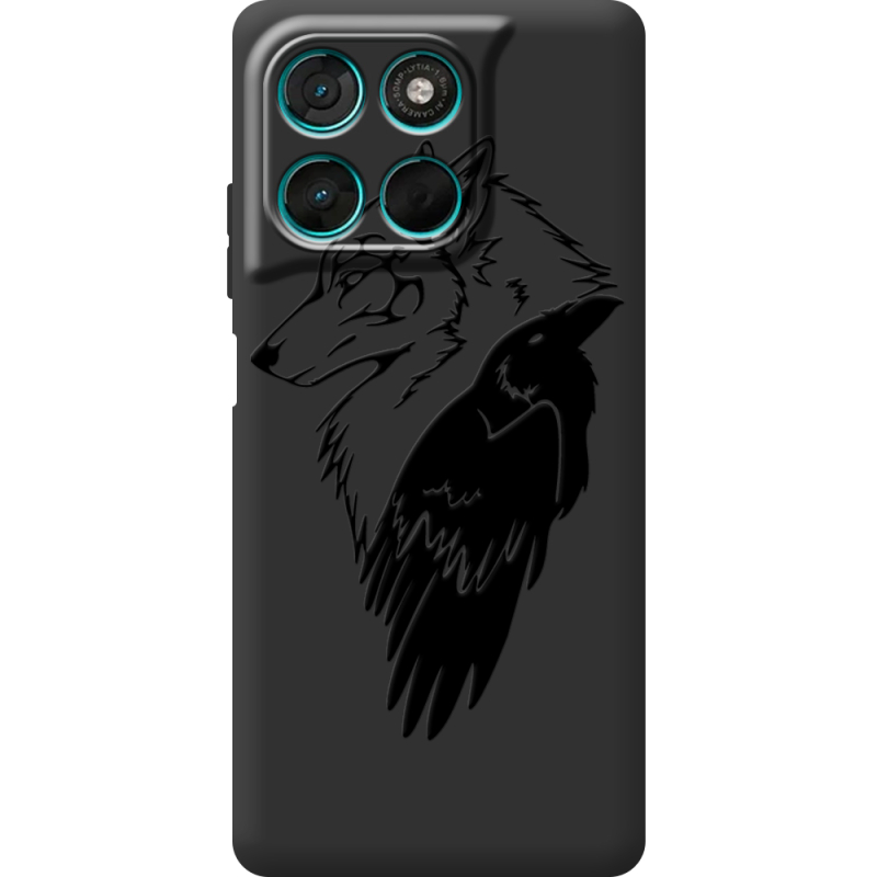 Чорний чохол BoxFace Moto G86 Power Wolf and Raven