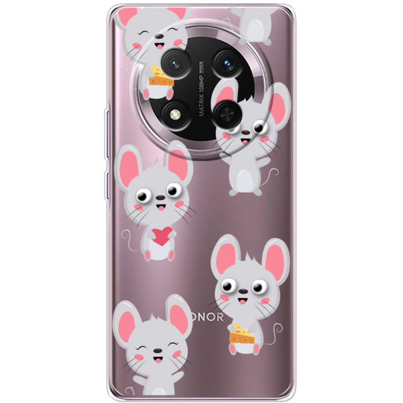 Прозорий чохол BoxFace Honor X9c с 3D-глазками Mouse