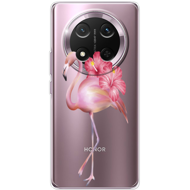 Прозорий чохол BoxFace Honor X9c Floral Flamingo