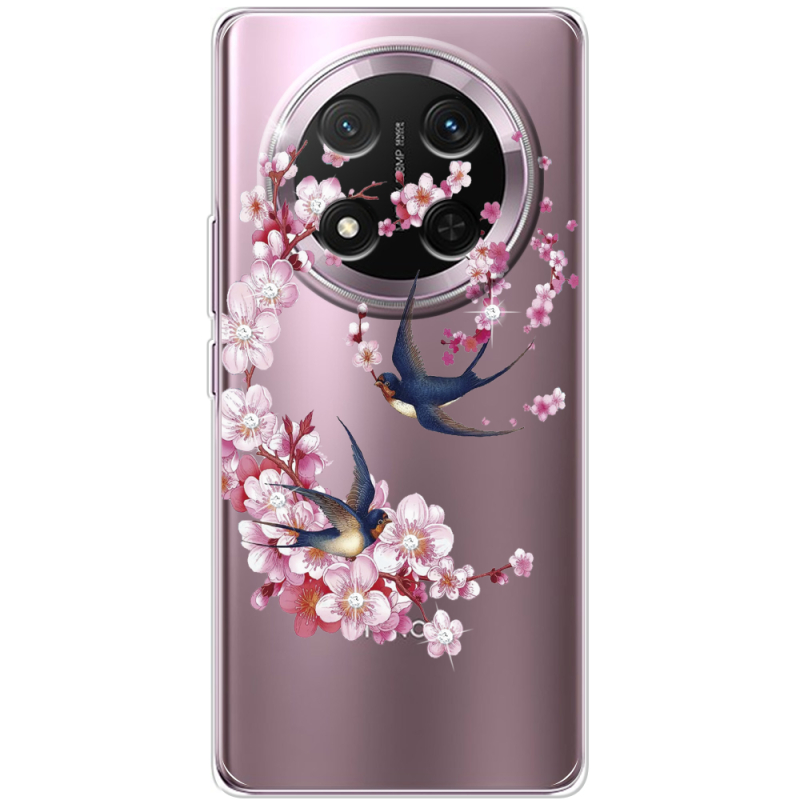 Чохол зі стразами Honor X9c Swallows and Bloom