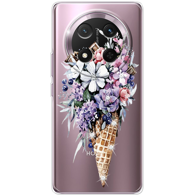 Чохол зі стразами Honor X9c Ice Cream Flowers