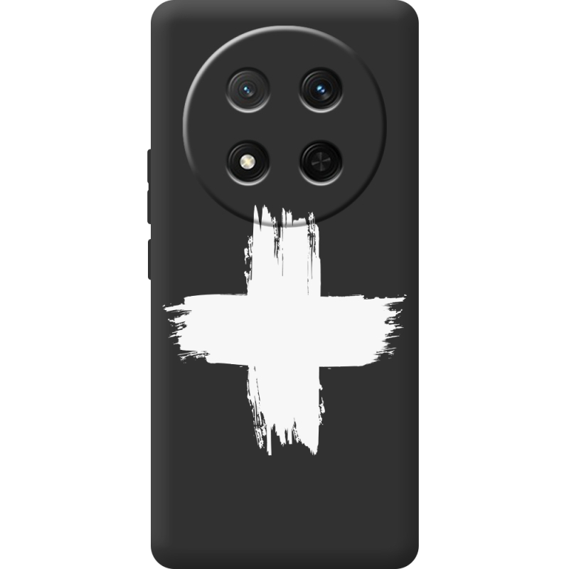 Чорний чохол BoxFace Honor X9c Білий хрест ЗСУ