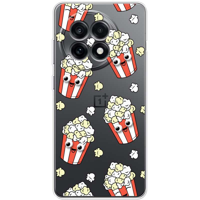 Прозорий чохол BoxFace OnePlus Ace 5 с 3D-глазками Popcorn