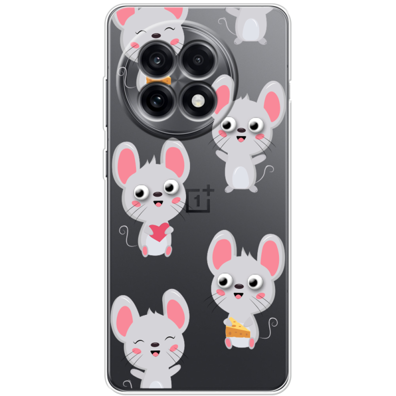 Прозорий чохол BoxFace OnePlus Ace 5 с 3D-глазками Mouse