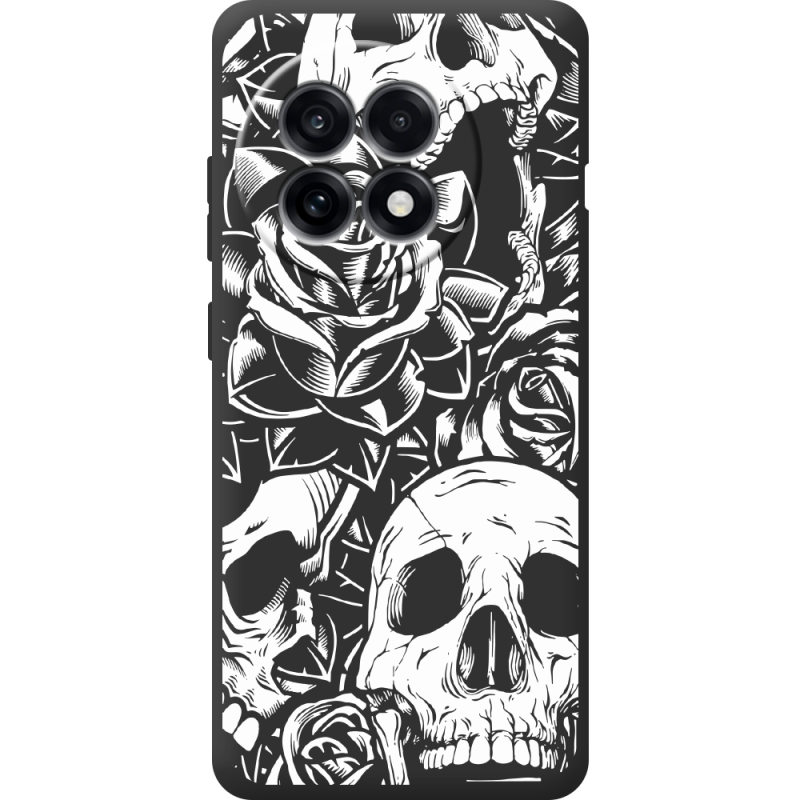 Чорний чохол BoxFace OnePlus Ace 5 Skull and Roses