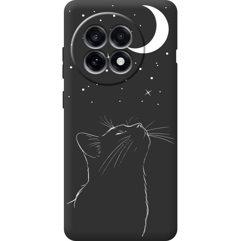 Чорний чохол BoxFace OnePlus Ace 5 Місячний кіт