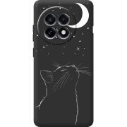 Чорний чохол BoxFace OnePlus Ace 5 Місячний кіт