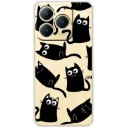 Прозорий чохол BoxFace Realme 15T с 3D-глазками Black Kitty