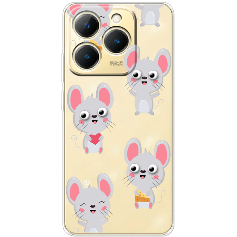 Прозорий чохол BoxFace Realme 15T с 3D-глазками Mouse