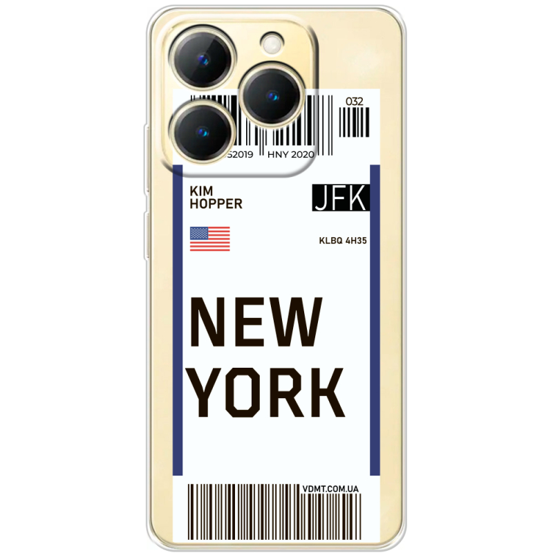 Прозорий чохол BoxFace Realme 15T Ticket New York