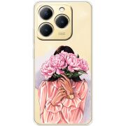 Прозорий чохол BoxFace Realme 15T Девушка с Пионами